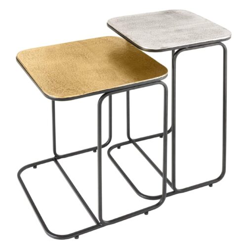 ABSTRACT arany-ezüst-fekete fém dohányzóasztal szett