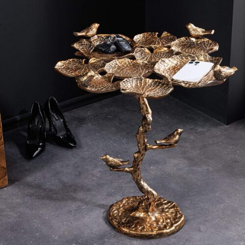 BIRDS réz antik levélmintás kültéri lerakóasztal