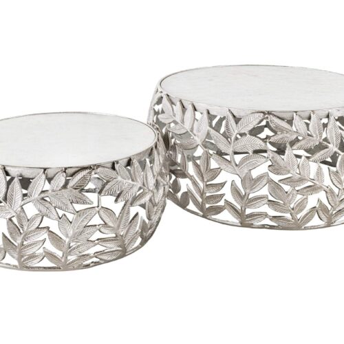 ABSTRACT LEAF ezüst márvány dohányzóasztal 2db/szett