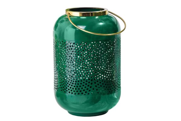 CANDLELIGHT arany zöld lámpás 30cm