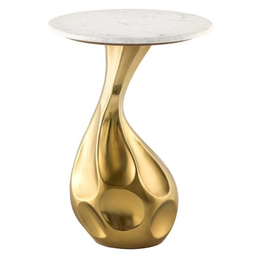 TEAR fehér márvány-arany lerakóasztal 60cm