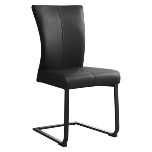 SAMSON fekete valódi bőr konzolszék