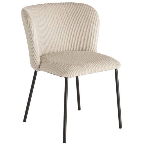 LYON fekete fém kord bézs szék