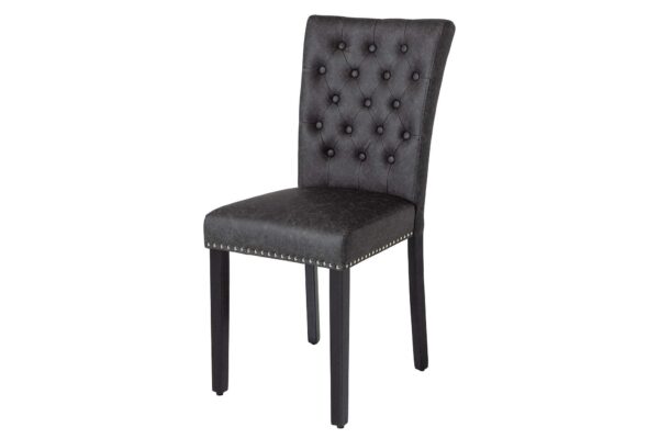 CASTLE chesterfield stílusú fekete szék