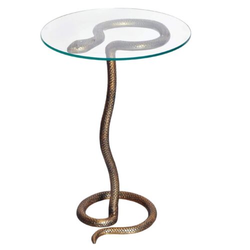 WILDLIFE SNAKE antik réz kisasztal