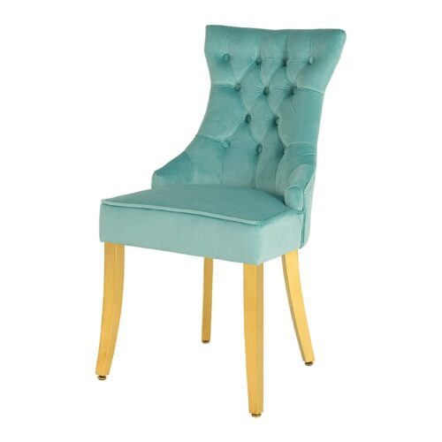 CASTLE kék bársony szék arany lábakkal