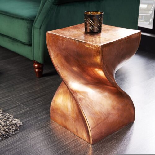 TWIST réz alumínium lerakóasztal 45cm