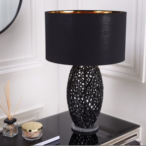 LEAF fekete alumínium asztali lámpa 45cm