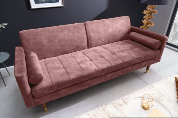 COUTURE rózsaszín velúr kanapé 195cm
