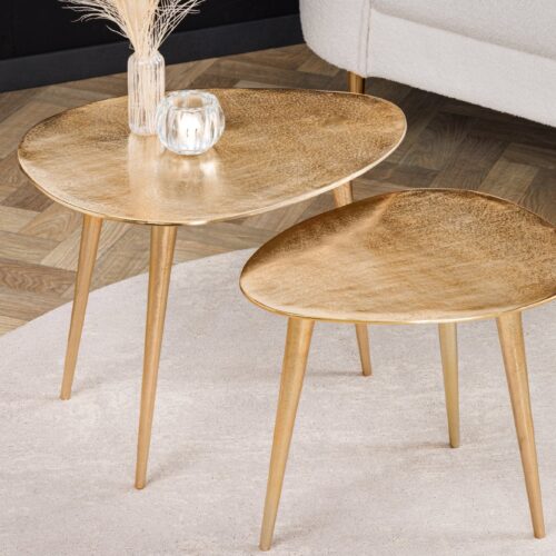 ELEMENTS 2 részes arany alumínium dohányzóasztal