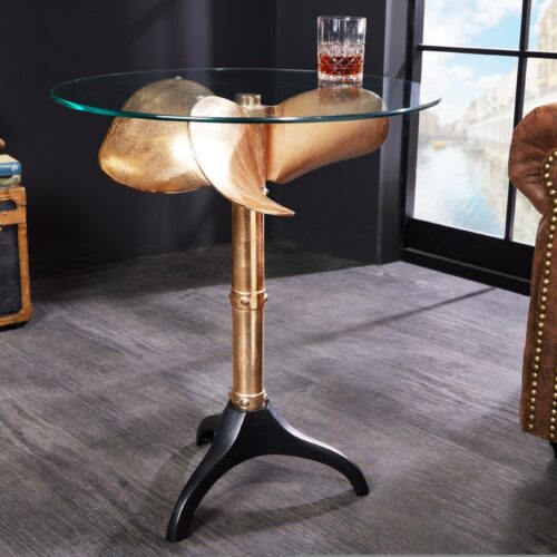 OCEAN arany alumínium dohányzóasztal 75cm