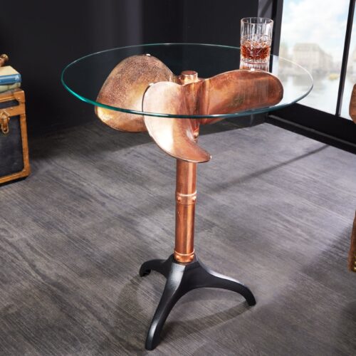 OCEAN réz alumínium dohányzóasztal 75cm