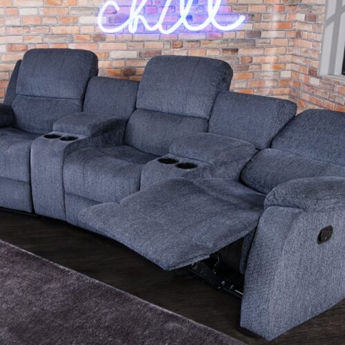 HOLLYWOOD 3 személyes szürke szövet fotel