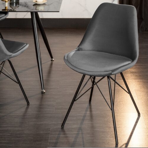 SCANDINAVIA szürke bársony szék