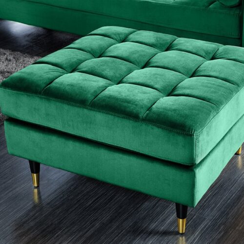 COZY VELVET zöld bársony puff 80cm