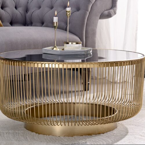 VARIATION arany alumínium dohányzóasztal 80cm