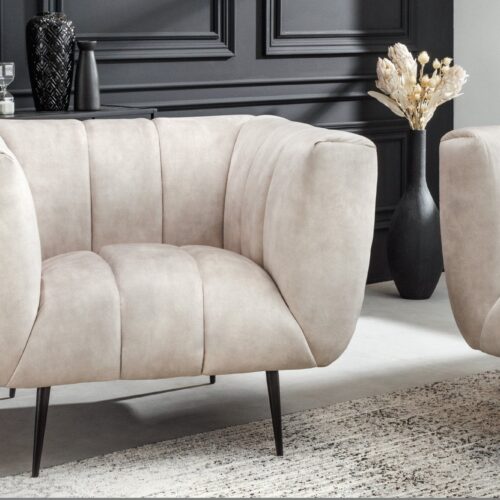 NOBLESSE pezsgőszínű bársony fotel