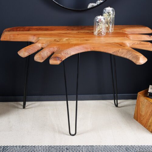 WILD barna akácfa konzol asztal 105cm