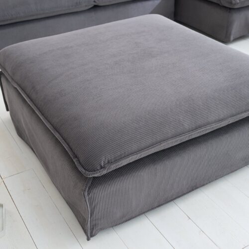 HEAVEN szürke kordbársony puff 100cm