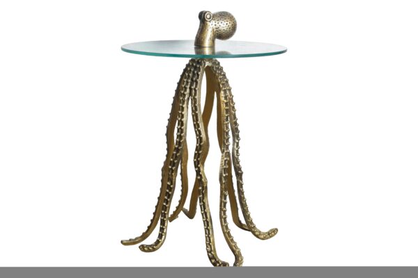 WILDLIFE OCTOPUS arany alumínium dohányzóasztal 65cm