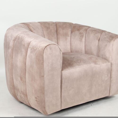 BABYLON szürke bársony pezsgőszínű fotel