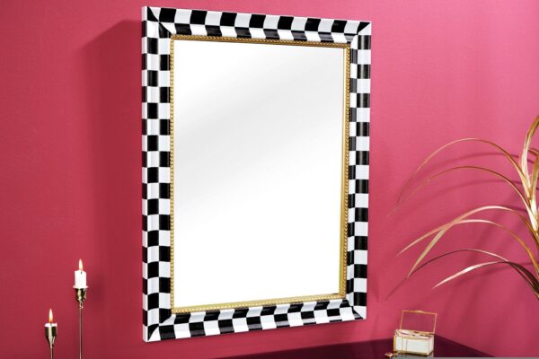 CHESS fekete fenyőfa fali tükör 80cm CHESS fekete fenyőfa fali tükör 80cm