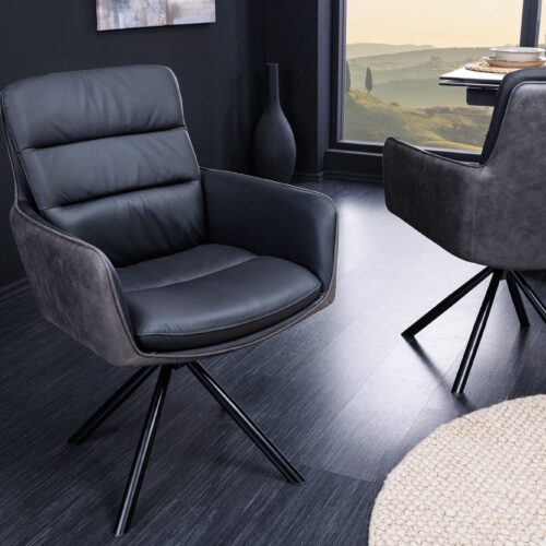 BIG GEORGE fekete mikroszálas-bőr szék