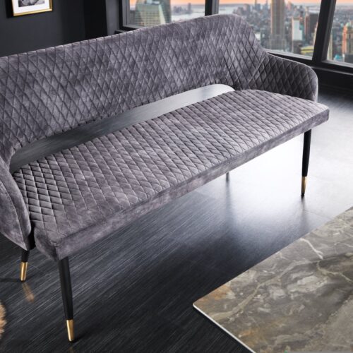 PARIS szürke bársony ülőpad 160cm