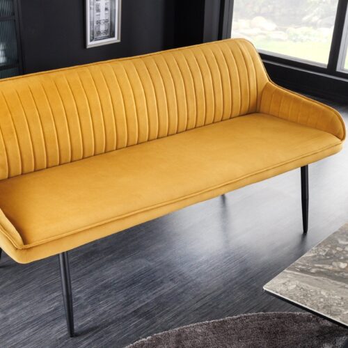 TURIN mustársárga bársony ülőpad 160cm