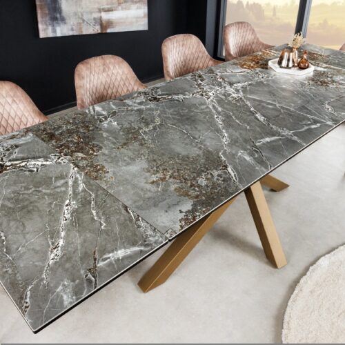 MARVELOUS márványhatású szürke kerámia étkezőasztal 180-220-260cm MARVELOUS márványhatású szürke kerámia étkezőasztal 180-220-260cm