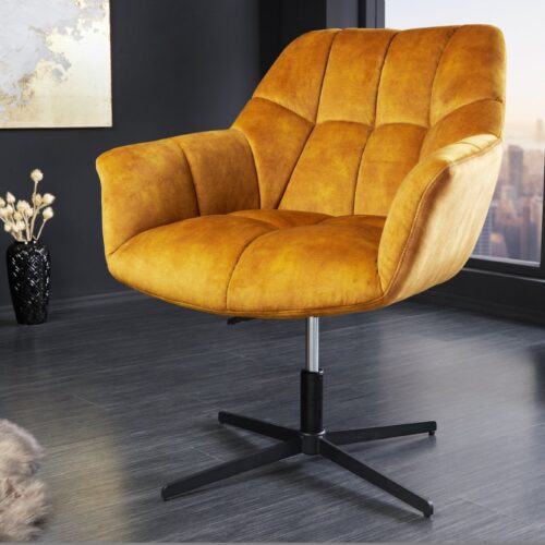 PAPILLON mustársárga bársony fotel 80-90cm