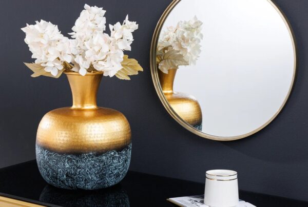 ABSTRACT ORIENT arany alumínium váza 35cm