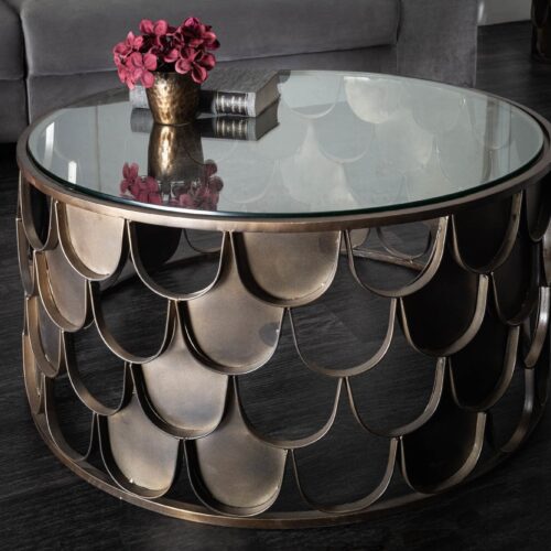 ABSTRACT bronz fém dohányzóasztal