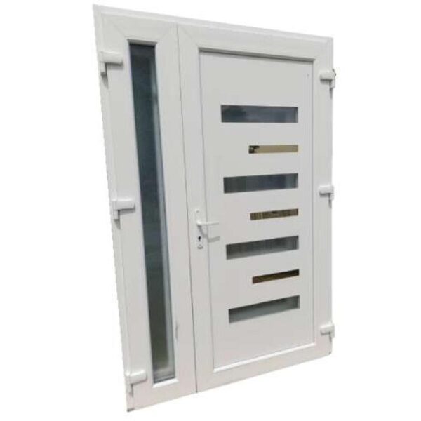 Alex -2- Műanyag bejárati ajtó / 138x208 / FEHÉR / NYITHATÓ OLDALLAL - Alex -2- Műanyag bejárati ajtó / 138x208 / FEHÉR / NYITHATÓ OLDALLAL -