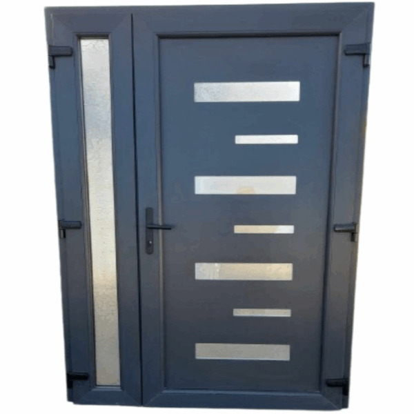 Alex -2- Műanyag bejárati ajtó / 138x208 / Antracit / NYITHATÓ OLDALLAL - Alex -2- Műanyag bejárati ajtó / 138x208 / Antracit / NYITHATÓ OLDALLAL -