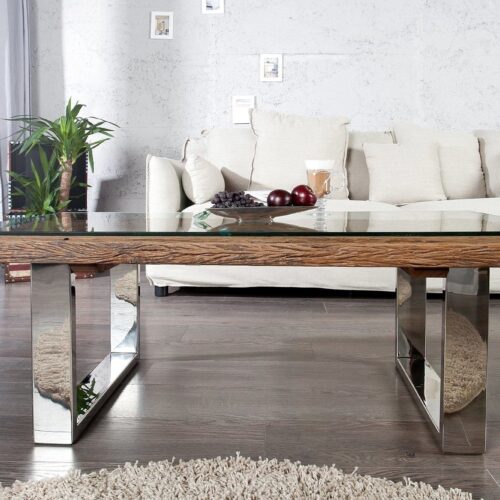 BARRACUDA II újrahasznosított tikfa dohányzóasztal 110 cm