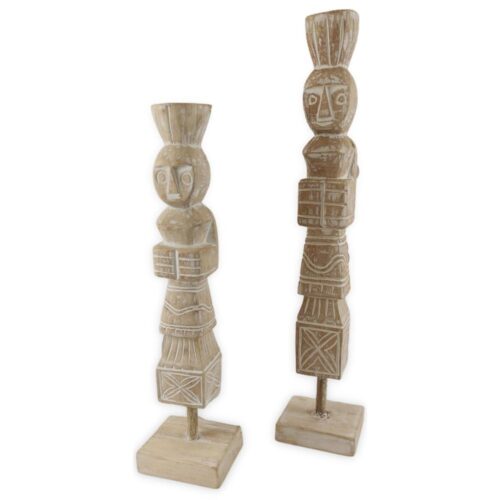 CICAK törtfehér törzsi szobor 52 cm CICAK törtfehér törzsi szobor 52 cm