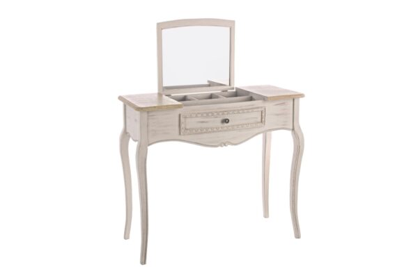 CLARISSE konzolasztal felső tárolóval és tükörrel 90cm