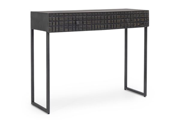 DORSET fekete tömörfa konzolasztal 100cm