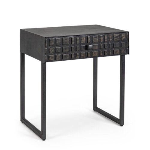 DORSET fekete tömörfa lerakóasztal 50cm