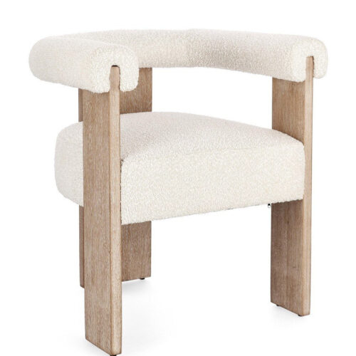 AGAPE boucle fehér karfás szék