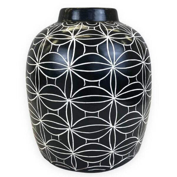 YEH LEH fekete kerámia váza