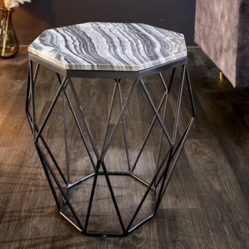 DIAMOND fekete és fehér márvány lerakóasztal