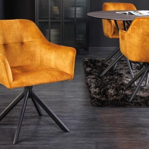 LOFT sárga bársony étkezőszék