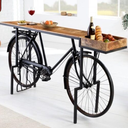 BICYCLE barna mangófa konzol asztal 195cm