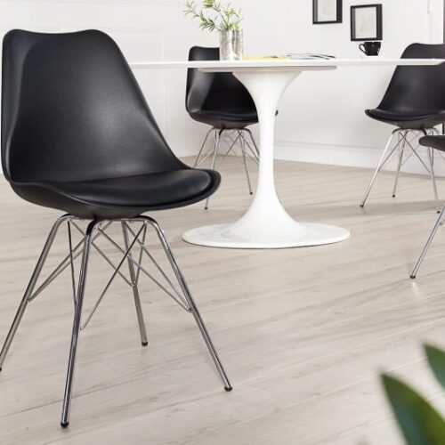 SCANDINAVIA RETRO fekete műbőr szék