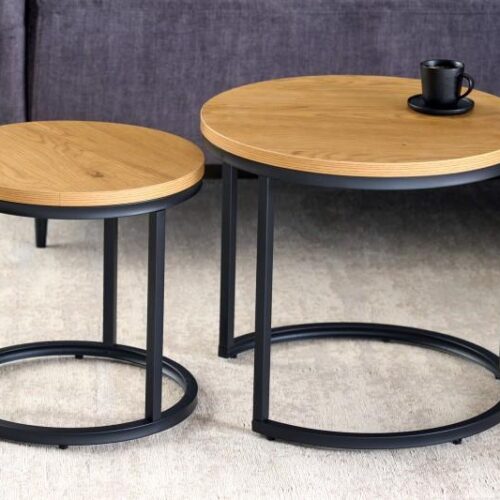 ELEGANCE barna fa kétrészes dohányzóasztal 45cm