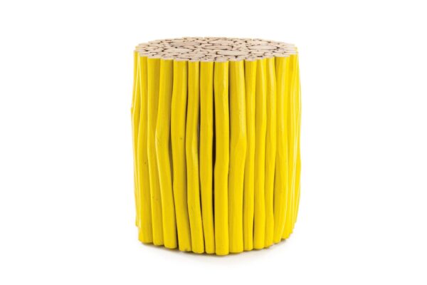 GUADALUPE sárga alacsony dohányzóasztal 38x38cm