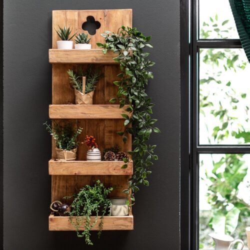 HEMINGWAY barna mahagóni falipolc