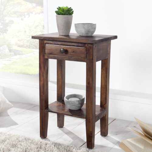 HEMINGWAY kávészínű konzol-/telefonasztal